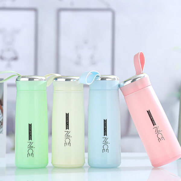 BPA-Free Glass Water Bottle with Protective Plastic Shell – 400ml (Multicolor, 1 Piece)