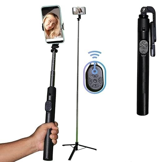 Y17S Selfie Stick Tripod with Mini Light – 170cm Extendable Stand & Bluetooth Remote